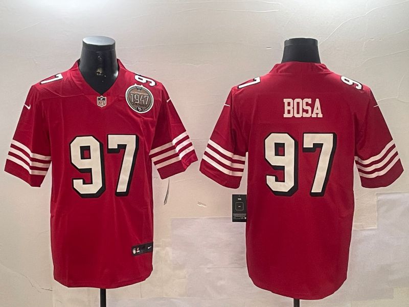 Men San Francisco 49ers #97 Bosa Red Throwback Second generation 2024 Nike Limited NFL Jersey style 2->san francisco 49ers->NFL Jersey
